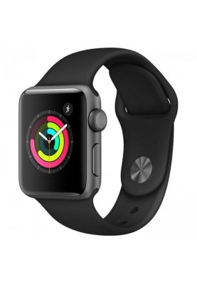 Смарт-годинник Apple Watch Series 3 GPS 42mm Space Gray with Black Sport Band (MTF32)