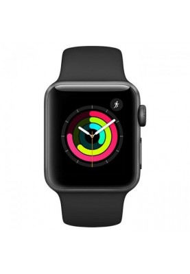 Смарт-годинник Apple Watch Series 3 GPS 42mm Space Gray with Black Sport Band (MTF32)