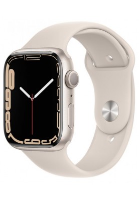 Смарт-годинник Apple Watch Series 7 GPS 41mm Starlight Aluminum Case With Starlight Sport Band (MKMY3)