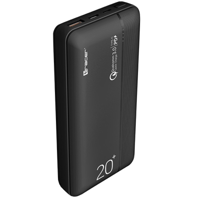 Зовнішній акумулятор (Power Bank) Tracer 20000mAh PD20W+QC3.0 black