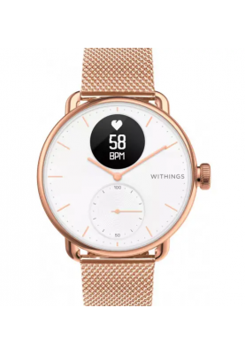 Смарт-годинник Withings ScanWatch 38mm Rose Gold/Grey + Bracelet Milanese Wristband 18mm Rose Gold (HWA09 + model 5)