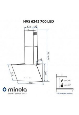 Витяжка похила Minola HVS 6242 BL 700 LED