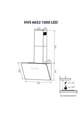 Витяжка похила Minola HVS 6652 BL 1000 LED