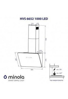 Витяжка похила Minola HVS 6652 WH 1000 LED
