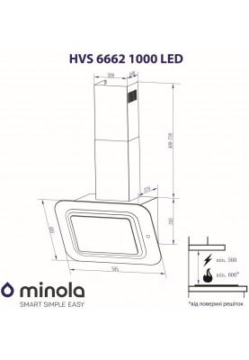Витяжка похила Minola HVS 6662 BL/I 1000 LED