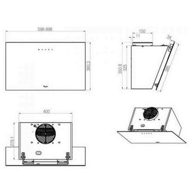 Витяжка похила Whirlpool AKR 039 G BL