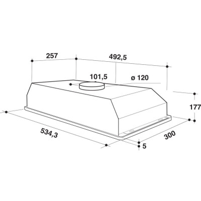 Витяжка, що вбудовується Whirlpool WCT 64 FLY X