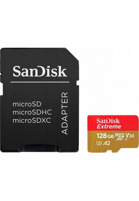 Карта пам'яті SanDisk 128 GB microSDXC UHS-I U3 V30 A2 Class 10 Extreme (SDSQXAA-128G-GN6AA)