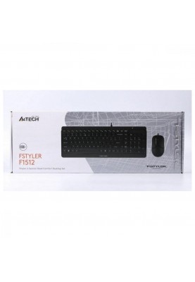 Комплект (клавіатура + миша) A4Tech Fstyler F1512 USB Black