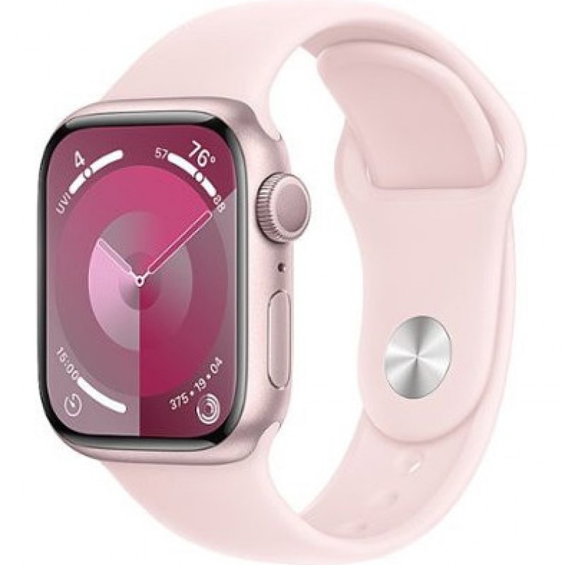 Смарт-годинник Apple Watch Series 9 GPS 41mm Pink Aluminum Case w. Light Pink S. Band - S/M (MR933)