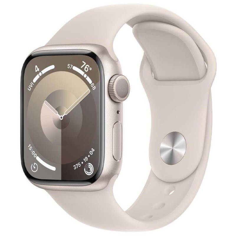 Смарт-годинник Apple Watch Series 9 GPS 41mm Starlight Aluminum Case w. Starlight Sport Band - M/L (MR8U3)