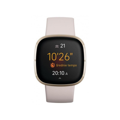 Смарт-годинник Fitbit Sense Lunar White/Soft Gold Stainless Steel (FB512GLWT)