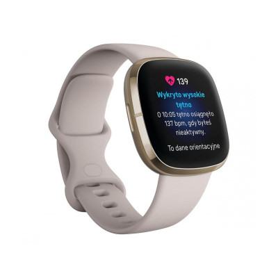 Смарт-годинник Fitbit Sense Lunar White/Soft Gold Stainless Steel (FB512GLWT)