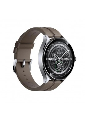 Смарт-годинник Xiaomi Watch 2 Pro Bluetooth Silver Case with Brown Leather Strap (BHR7216GL)