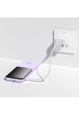 Зовнішній акумулятор (павербанк) Baseus Elf Digital Display Fast Charge Power Bank 10000mAh 22.5W Purple (PPJL010005)