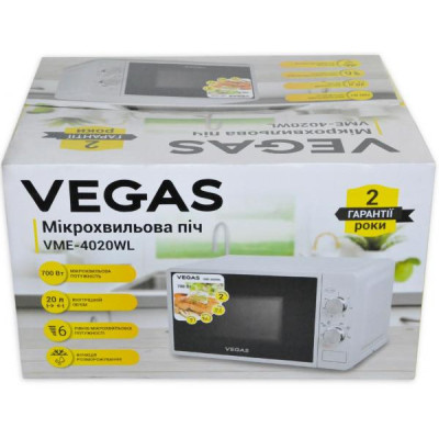Мікрохвильова піч VEGAS VME-4020WL Мікрохвильова піч VEGAS VME-4020WL