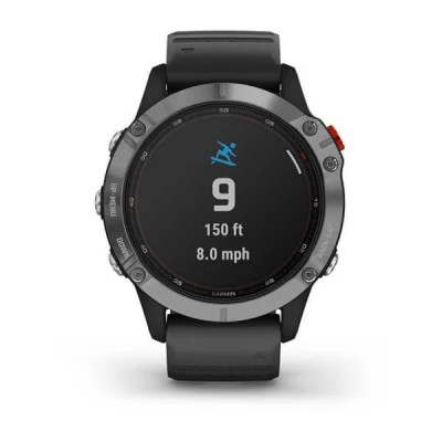 Смарт-годинник Garmin Fenix 6 Solar Silver with black band (010-02410-00)