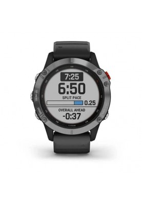 Смарт-годинник Garmin Fenix 6 Solar Silver with black band (010-02410-00)