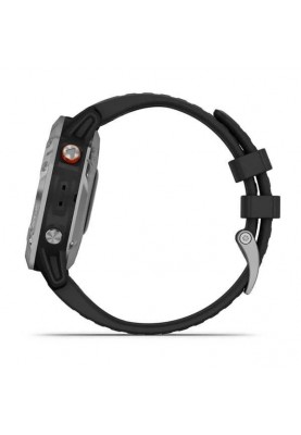 Смарт-годинник Garmin Fenix 6 Solar Silver with black band (010-02410-00)