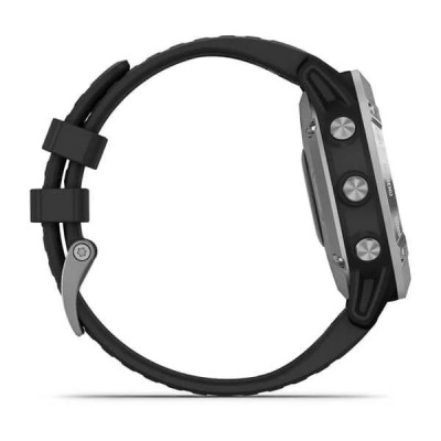 Смарт-годинник Garmin Fenix 6 Solar Silver with black band (010-02410-00)