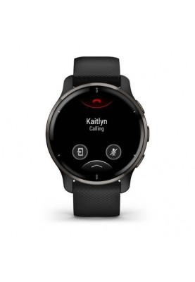 Смарт-годинник Garmin Venu 2 Plus Slate Stainless Steel Bezel with Black Case and Silicone Band (010-02496-11)