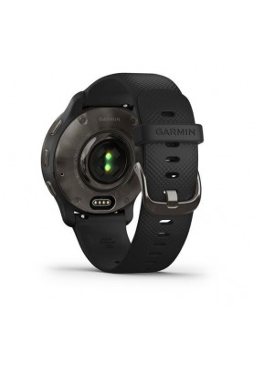 Смарт-годинник Garmin Venu 2 Plus Slate Stainless Steel Bezel with Black Case and Silicone Band (010-02496-11)