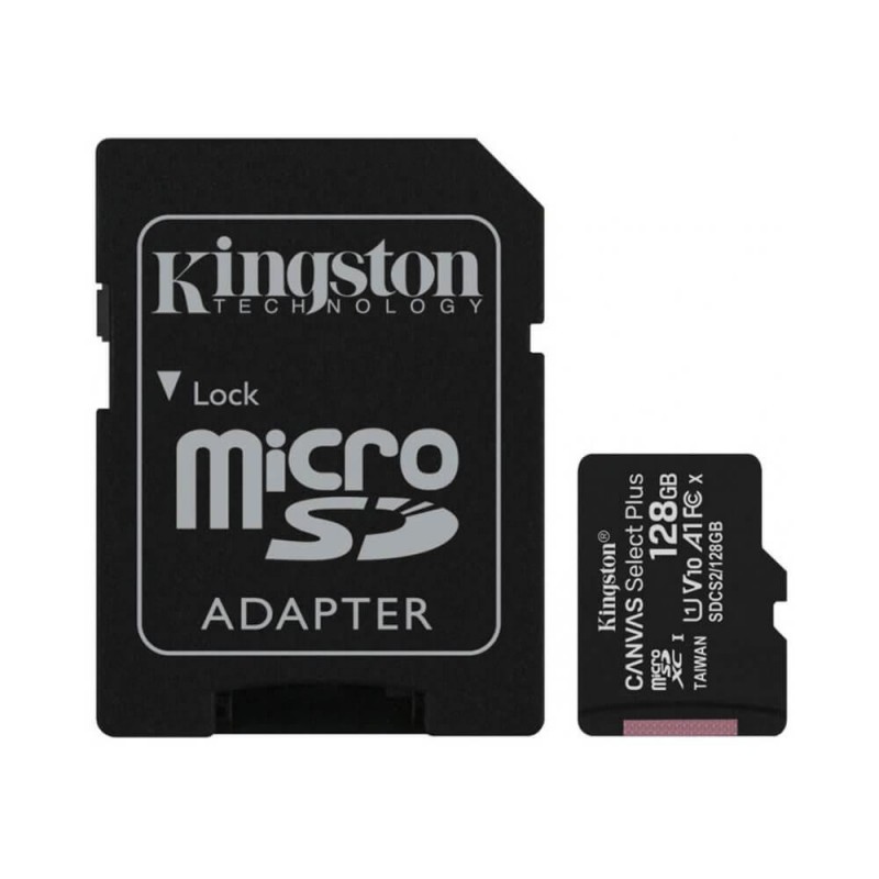 Карта пам'яті Kingston 128 GB microSDXC Class 10 UHS-I Canvas Select Plus + SD Adapter SDCS2/128GB