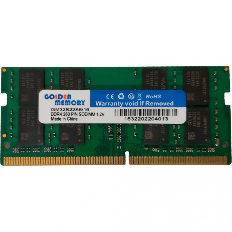 Пам'ять для ноутбуків Golden Memory 16 GB SO-DIMM DDR4 3200 MHz (GM32S22S8/16)