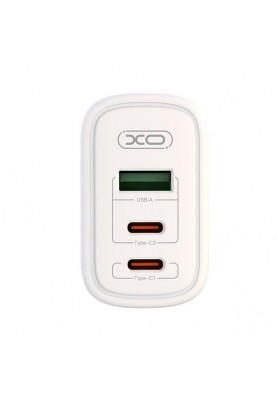 Зарядний пристрій XO CE04 Double GaN 45/65W + Type-C White