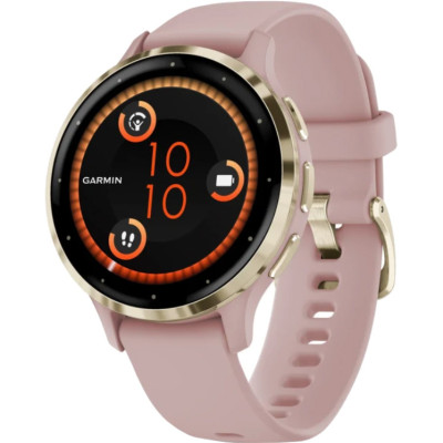 Смарт-годинник Garmin Venu 3S Soft Gold S. Steel Bezel w. Dust Rose Case and S. Band (010-02785-03)