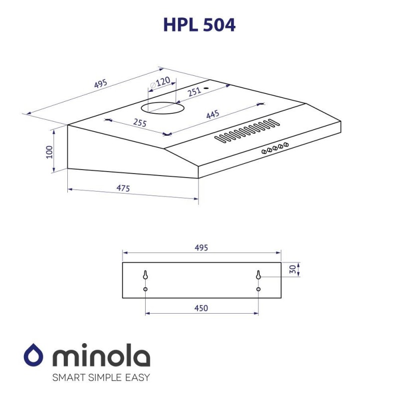 Плоска витяжка Minola HPL 504 BL