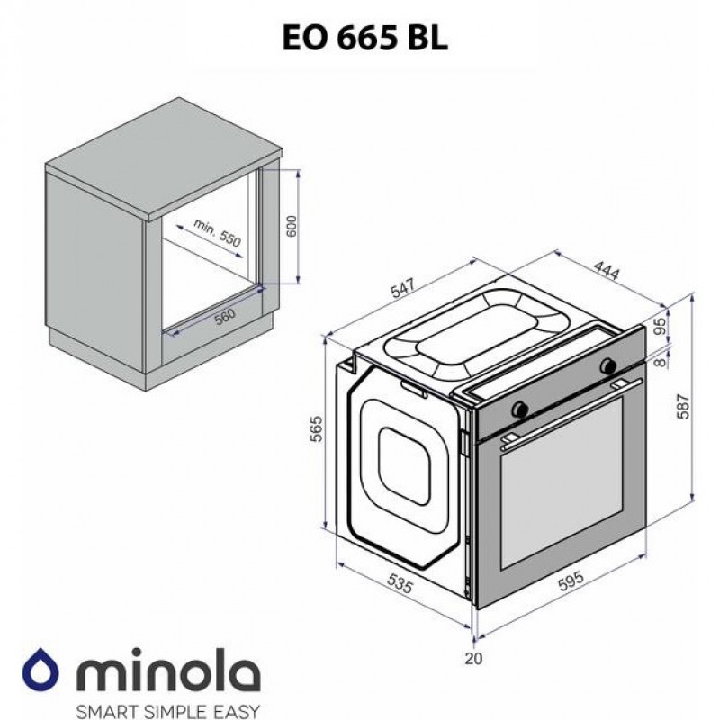 Духовка електрична Minola EO 665 BL