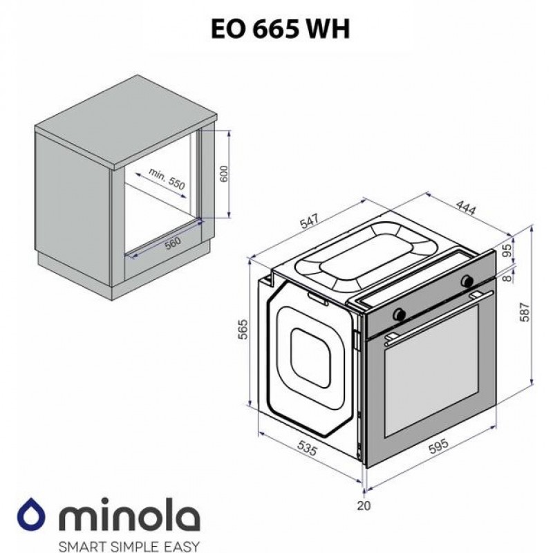 Духовка електрична Minola EO 665 WH