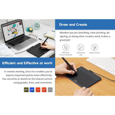 Графічний планшет XP-Pen Deco Fun Blue Графічний планшет XP-Pen Deco Fun Blue