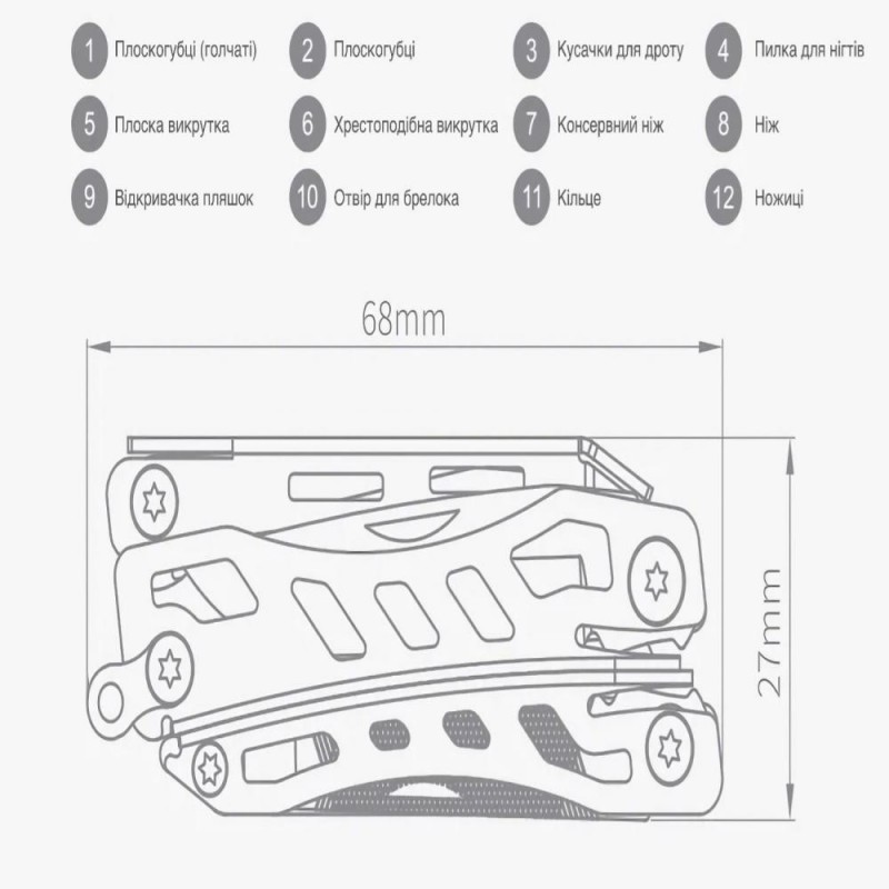 Мультитул Nextool Mini Flagship Silver (NE20178)