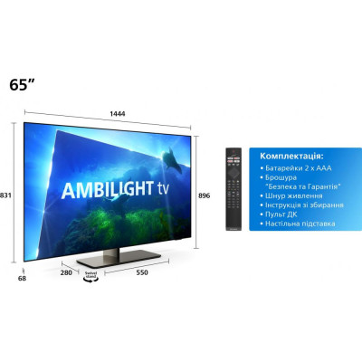 Телевiзор Philips 65OLED818/12