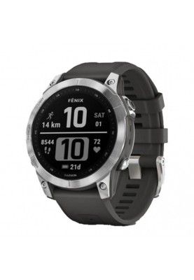 Смарт-годинник Garmin Fenix 7 Silver with Graphite Band (010-02540-00/01)