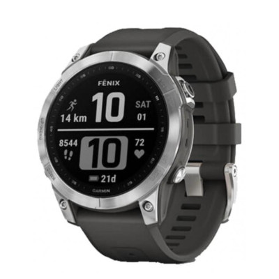 Смарт-годинник Garmin Fenix 7 Silver with Graphite Band (010-02540-00/01)