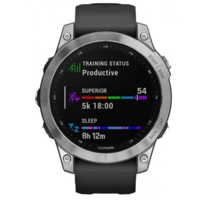 Смарт-годинник Garmin Fenix 7 Silver with Graphite Band (010-02540-00/01)