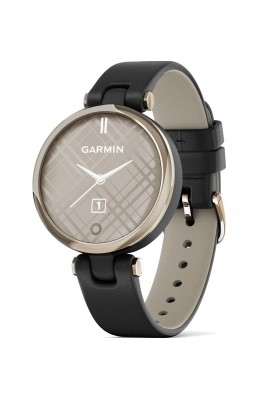 Смарт-годинник Garmin Lily Cream Gold Bezel with Black Case and Italian Leather Band (010-02384-B1)