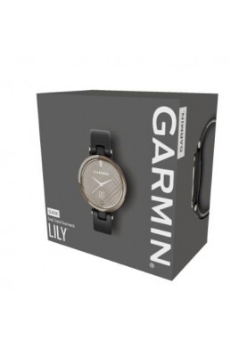 Смарт-годинник Garmin Lily Cream Gold Bezel with Black Case and Italian Leather Band (010-02384-B1)