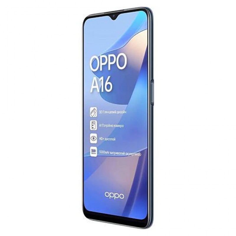 Смартфон OPPO A16 3/32GB Crystal Black