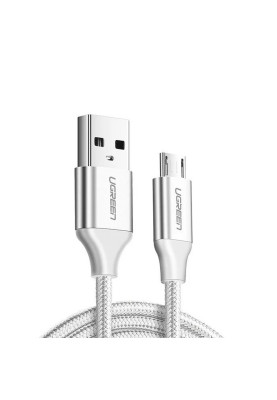 Кабель USB 2.0 AM-MicroUSB M, 2 м, 3.0A, (18W) Nickel Plating Білий, US290 UGREEN