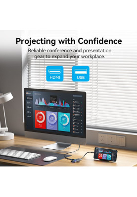 Док-станція USB3.1 Type-C --> HDMI/USB 3.0x3/SD/TF/PD 100W 7-in-1 Vention