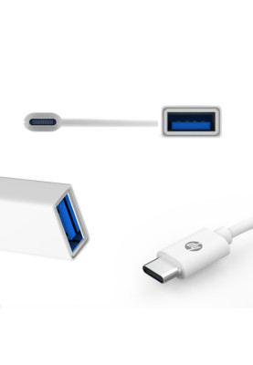 Перехідник USB3.1 Type-C --> USB (OTG) HP, 15см., білий