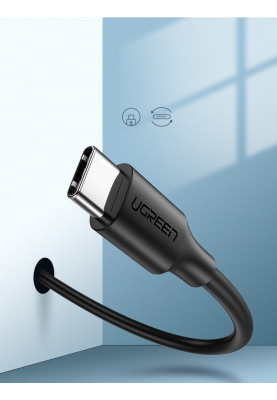 Кабель USB 2.0 AM-Type-C M, 3 м, 3.0A, (18W) Nickel Plating Чорний, US287 UGREEN