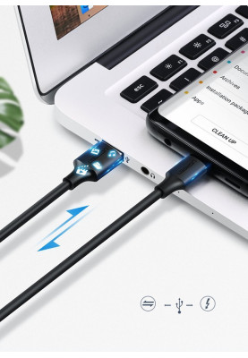 Кабель USB 2.0 AM-Type-C M, 3 м, 3.0A, (18W) Nickel Plating Чорний, US287 UGREEN