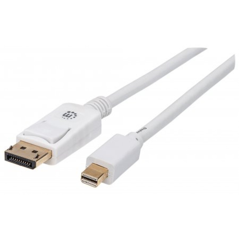 Кабель Mini DisplayPort - DisplayPort M/M 2.0м, білий, Manhattan