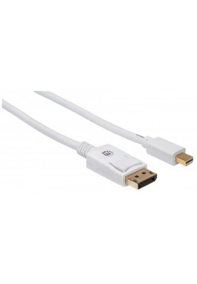 Кабель Mini DisplayPort-DisplayPort M/M 2.0м, білий, Manhattan