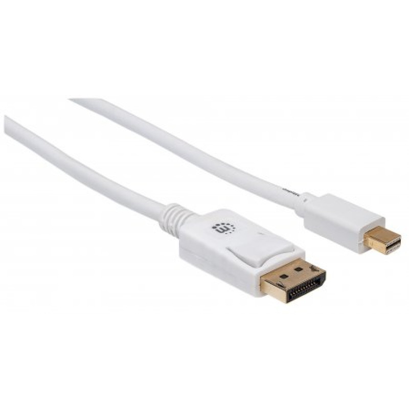 Кабель Mini DisplayPort - DisplayPort M/M 2.0м, білий, Manhattan